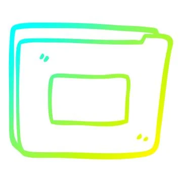 Cold gradient line drawing cartoon business documents Stock Illustration