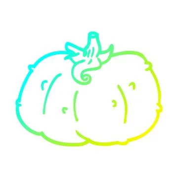 Cold gradient line drawing cartoon winter squash Stock-Illustration