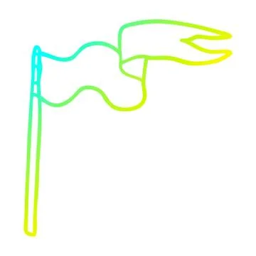 Cold gradient line drawing cartoon flag Ilustração Stock