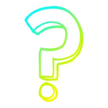 Cold gradient line drawing cartoon question mark 스톡 일러스트