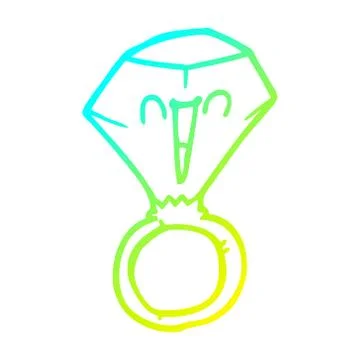 Cold gradient line drawing cartoon red ruby ring 库存插图