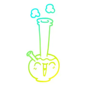 Cold gradient line drawing cartoon bong Illustrazione stock