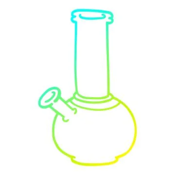 Cold gradient line drawing cartoon bong Stock Illustration