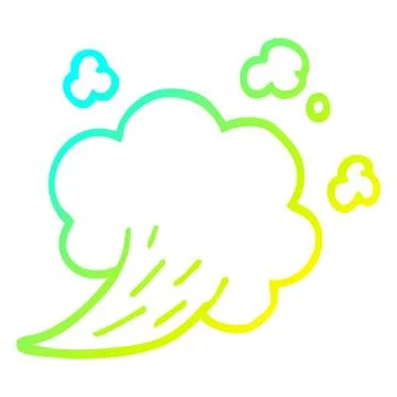 Cold gradient line drawing cartoon expression bubble Stock Illustration