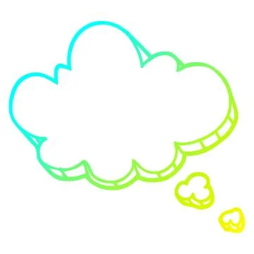Cold gradient line drawing cartoon expression bubble Stock Illustration