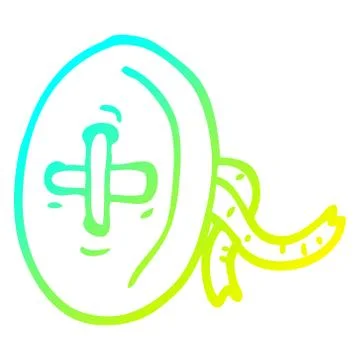 Cold gradient line drawing cartoon button Illustrazione stock