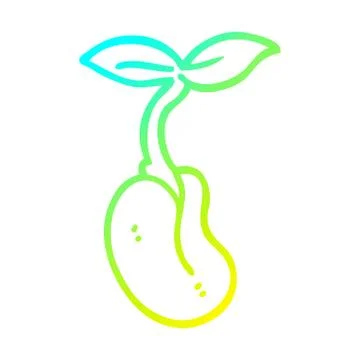 Cold gradient line drawing cartoon seedling Illustration