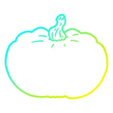 Cold gradient line drawing cartoon pumpkin Illustrazione stock