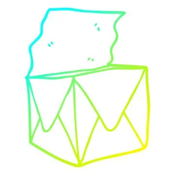 Cold gradient line drawing cartoon package Illustrazione stock