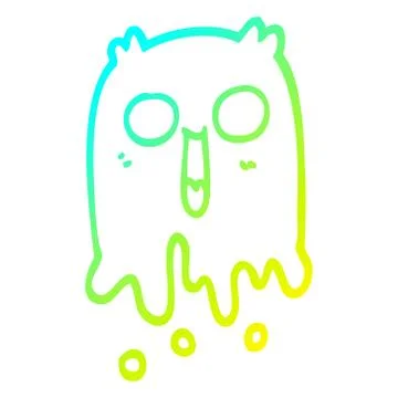 Cold gradient line drawing cartoon spooky ghost Ilustración de archivo