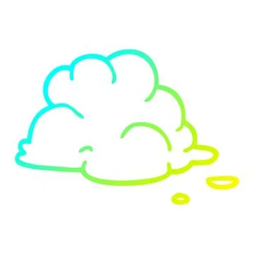 Cold gradient line drawing cartoon fluffy white clouds 스톡 일러스트