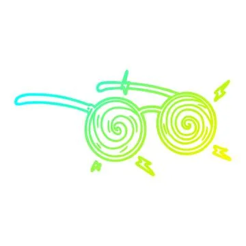 Cold gradient line drawing cartoon x-ray specs イラスト素材