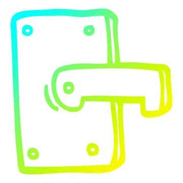 Cold gradient line drawing cartoon metal door handle Illustration