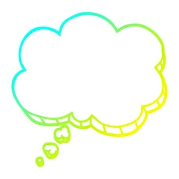 Cold gradient line drawing cartoon expression bubble Stock Illustration