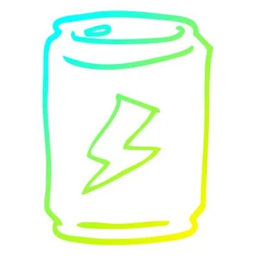 Cold gradient line drawing cartoon can Ilustración de archivo