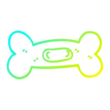Cold gradient line drawing cartoon pet bone Illustrazione stock