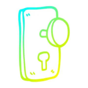 Cold gradient line drawing cartoon door handle Illustration