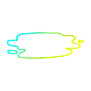 Cold gradient line drawing cartoon pool of blood Stock Illustration