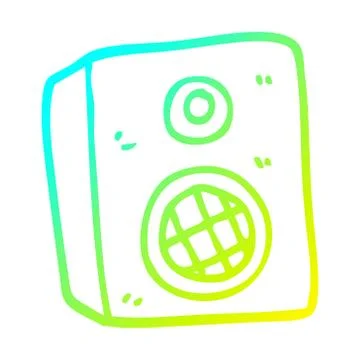 Cold gradient line drawing cartoon speaker Stock Illustration