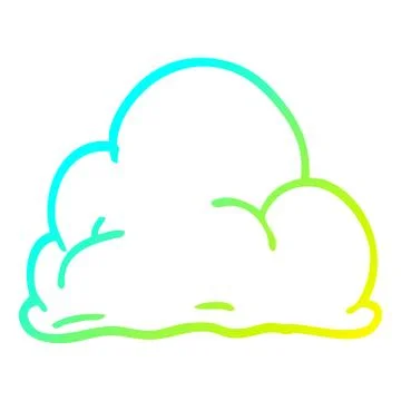 Cold gradient line drawing cartoon fluffy white clouds 스톡 일러스트