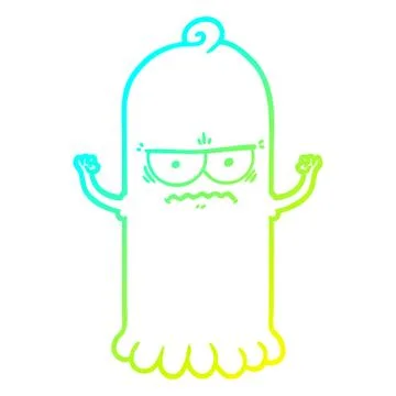 Cold gradient line drawing cartoon ghost Ilustración de archivo
