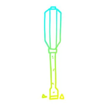Cold gradient line drawing cartyoon flat head Stock Illustration