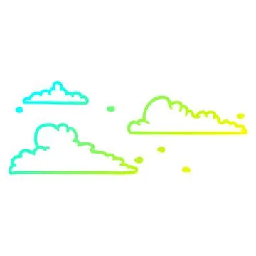 Cold gradient line drawing clouds drifting by 스톡 일러스트