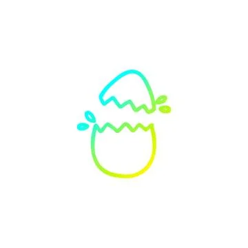 Cold gradient line drawing hatching egg cartoon Illustrazione stock
