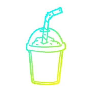Cold gradient line drawing iced smoothie Stock Illustration