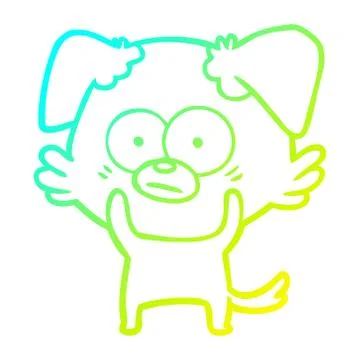 Cold gradient line drawing nervous dog cartoon イラスト素材