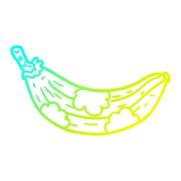 Cold gradient line drawing old banana going brown Stock-Illustration