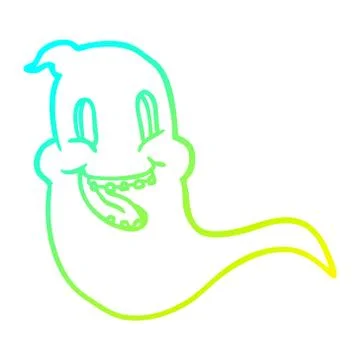Cold gradient line drawing spooky ghost Ilustración de archivo