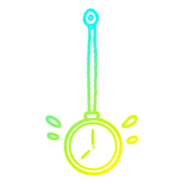 Cold gradient line drawing swinging gold hypnotist watch Stock Illustration