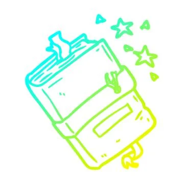Cold gradient line drawing witch's book of spells Ilustração Stock