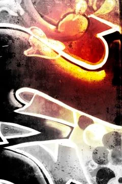 Cold graffiti over old dirty wall, urban hip hop background gray texture pain Stock Illustration