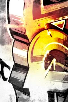 Cold graffiti over old dirty wall, urban hip hop background gray texture pain Stock Illustration