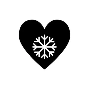 Cold heart solid icon. Heart with snowflake vector illustration isolated on イラスト素材