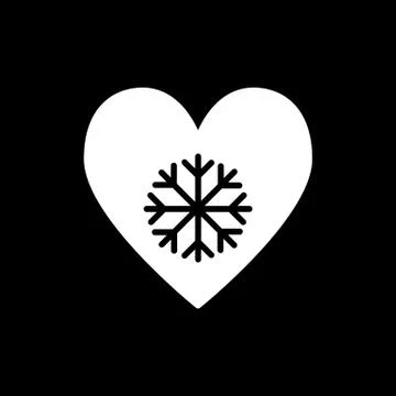 Cold heart solid icon. Heart with snowflake vector illustration isolated on Stock Illustration