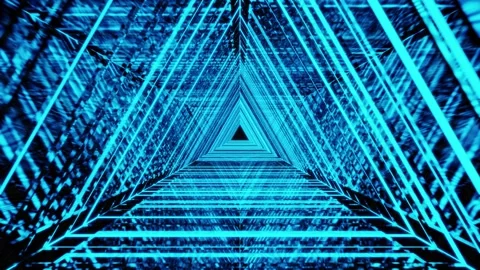 Cold ice cave triangles VJ loop tunnel background Stock Footage 315162335
