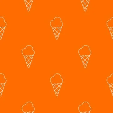 Cold ice cream pattern orange Stock Illustration