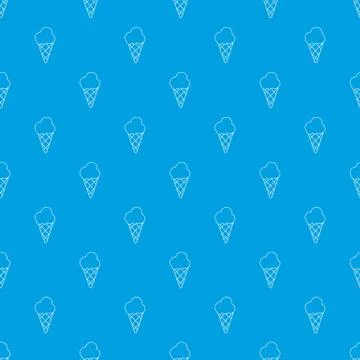 Cold ice cream pattern vector seamless blue Illustrazione stock