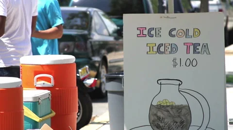 Cold Ice Tea Sign HD Stock Footage 41268467
