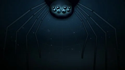 Cold ice widow spider animated on navy background Vídeo Stock 344527142