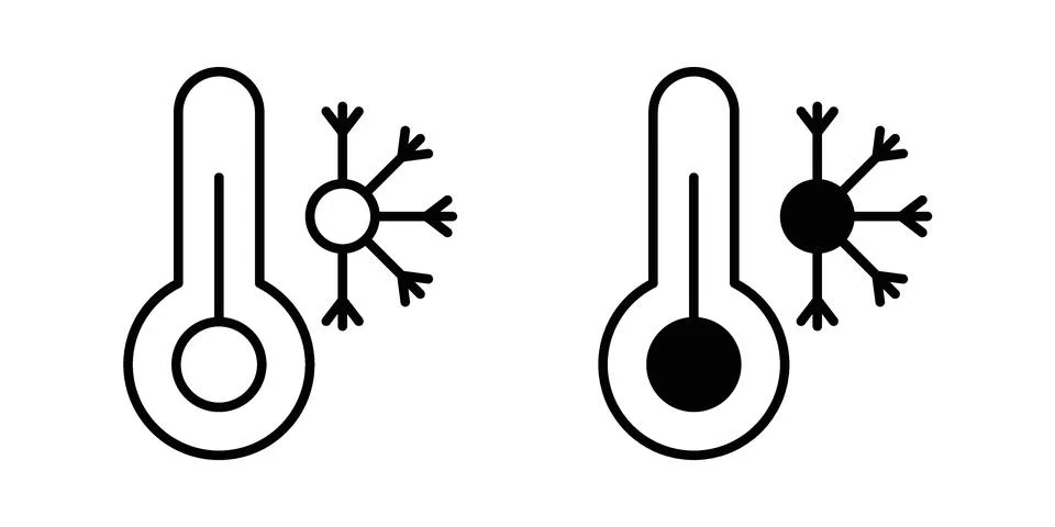 Cold icon linear versions pack on white background Stock Illustration