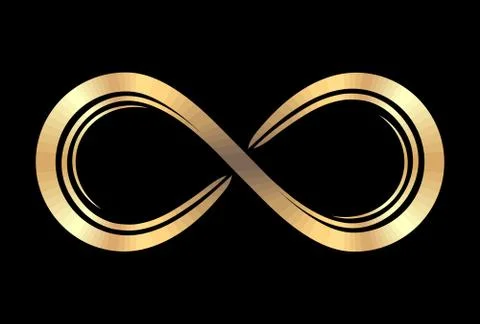 Cold infinity symbol on a black background for your design or logo. Vector il 스톡 일러스트