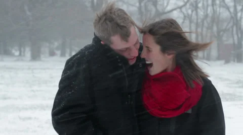 Cold Kids Snowstorm Stock Footage 33821690