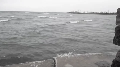 Cold lake pan right Stock Footage 45590137