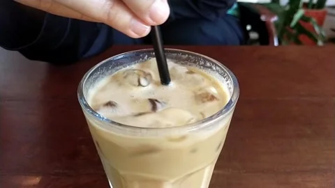 Cold latte coffee Stock Footage 340500567
