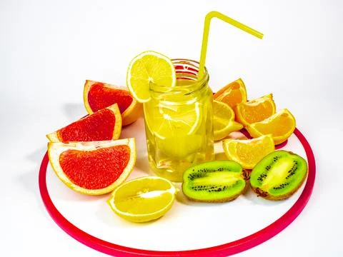 Cold lemonade in a decanter. Refreshing cold oranges lemonade in a carafe on  Stock Photos