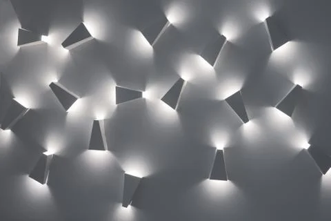 Cold light background. Design pattern. Web design background. Lights on ceiling 스톡 사진